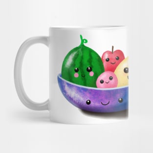 Cute bowl of happy fruits Mug